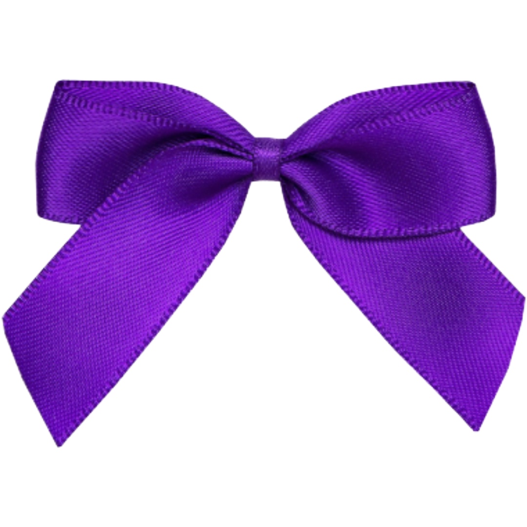 5cm Purple Self Adhesive Ribbon Bows (12pk)