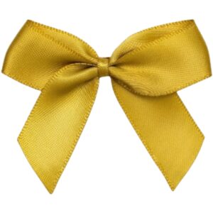 5cm Gold Satin Self Adhesive Ribbon Bows (12pk)