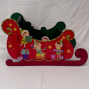 Medium Christmas Elves Sleigh Gift Display