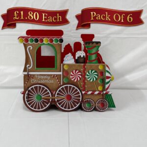 B4U Exclusive Gingerbread Christmas Train Engine (6pk)
