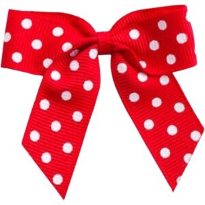 5cm Red Polka Dot Self Adhesive Ribbon Bows (12pk)