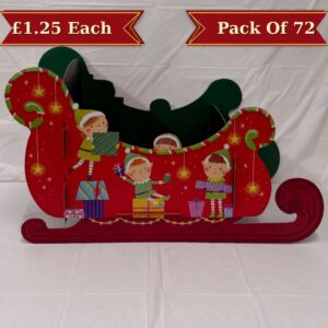 Small Christmas Elves Gift Sleigh (72pk)