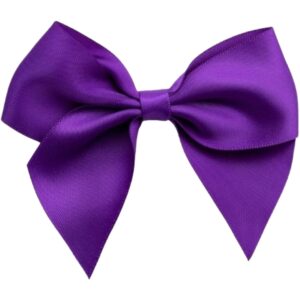 10cm Purple Satin Self Adhesive Ribbon Bows (6pk)