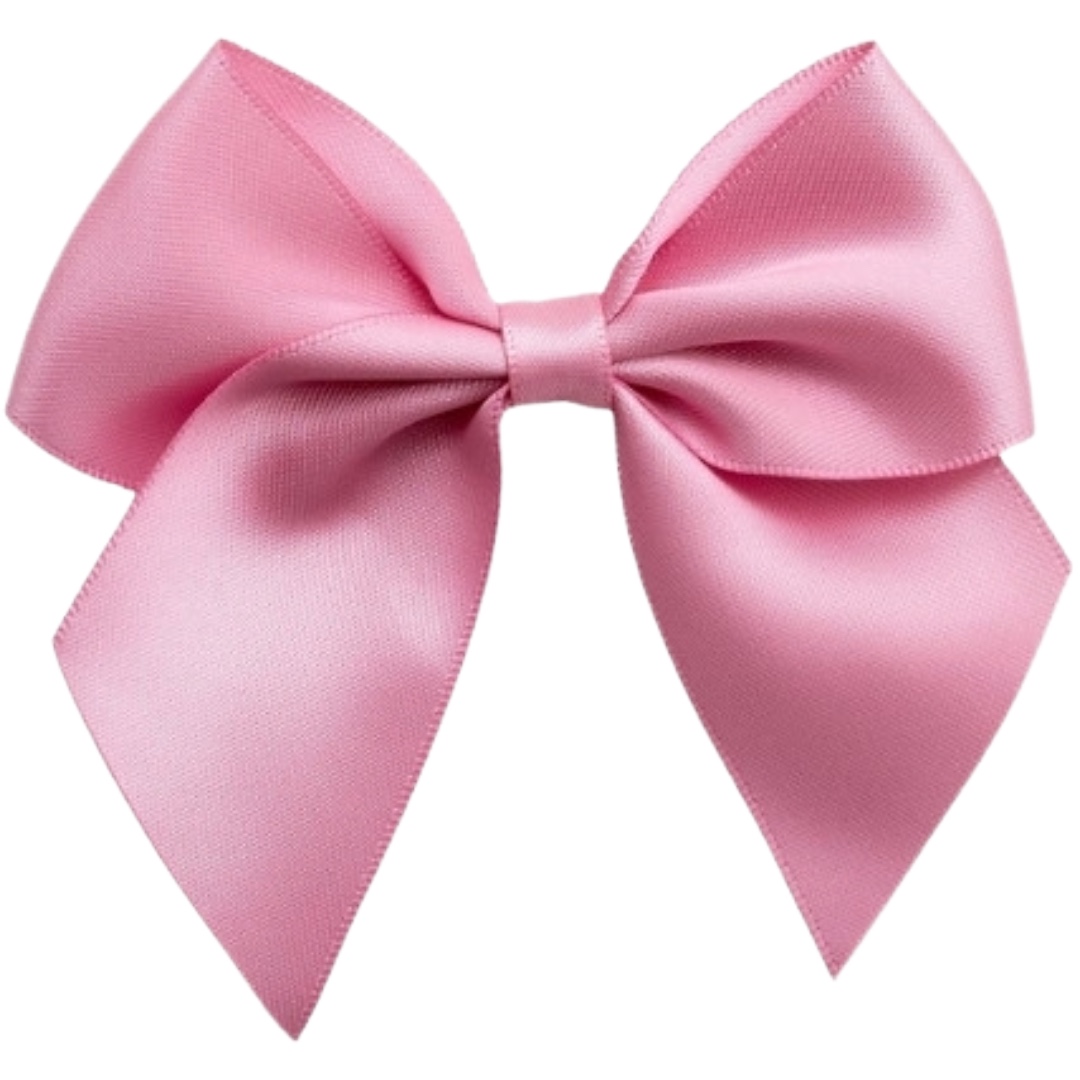 10cm Antique Pink Satin Self Adhesive Ribbon Bows (6pk)