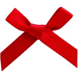 3cm Red Satin Ribbon Bows (100pk)
