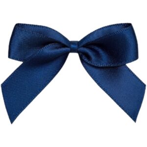 5cm Navy Satin Self Adhesive Ribbon Bows (12pk)