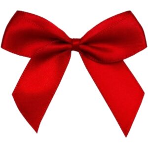 5cm Red Satin Self Adhesive Ribbon Bows (12pk)