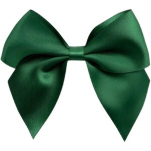 10cm Bottle Green Satin Self Adhesive Ribbon Bows (6pk)
