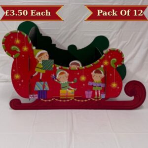Large Christmas Elves Gift Sleigh (12pk)