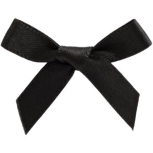 3cm Black Satin Ribbon Bows (100pk)