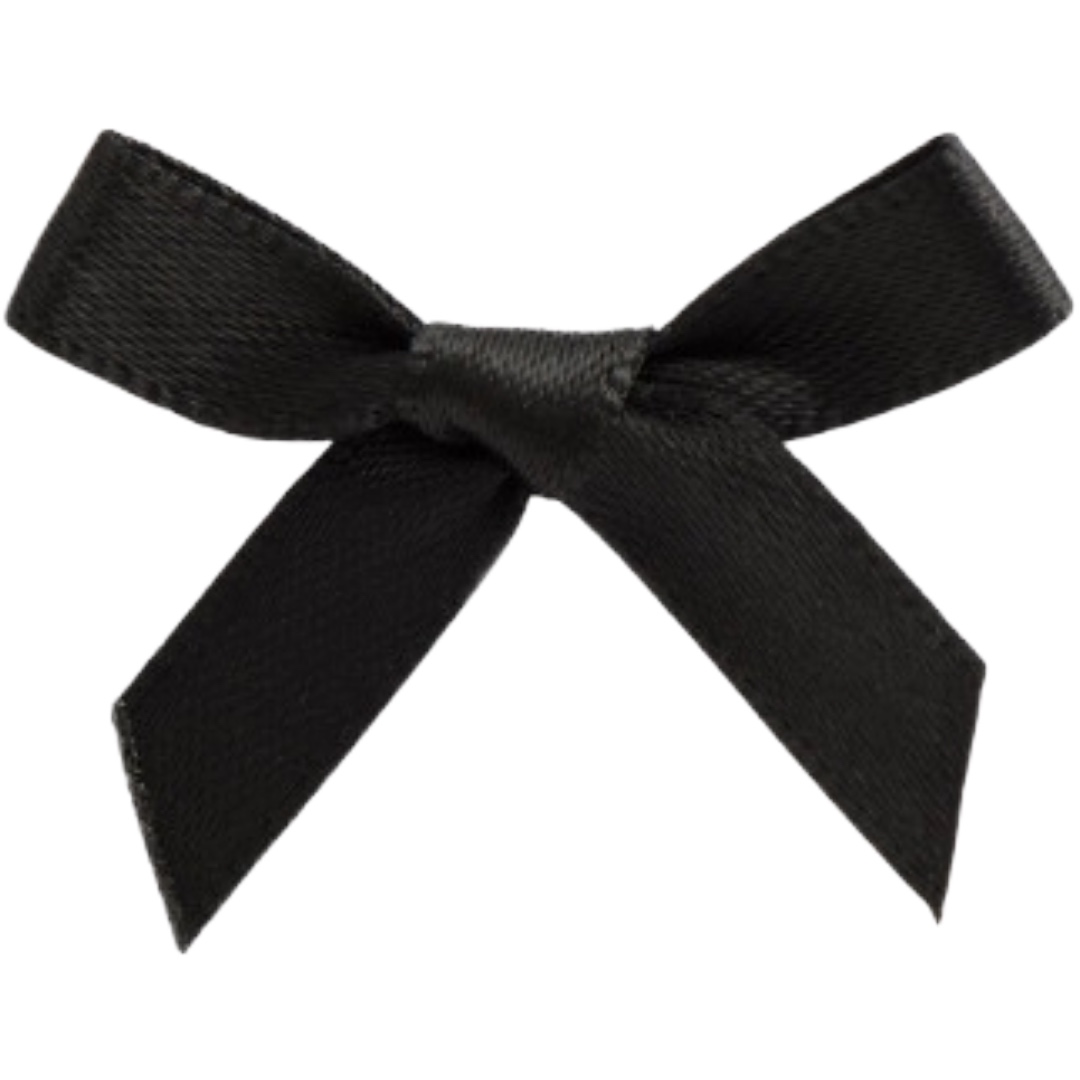 3cm Black Satin Ribbon Bows (100pk)