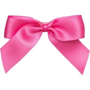 5cm Hot Pink Satin Self Adhesive Ribbon Bows (12pk)