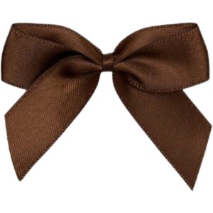 5cm Brown Satin Self Adhesive Ribbon Bows (12pk)