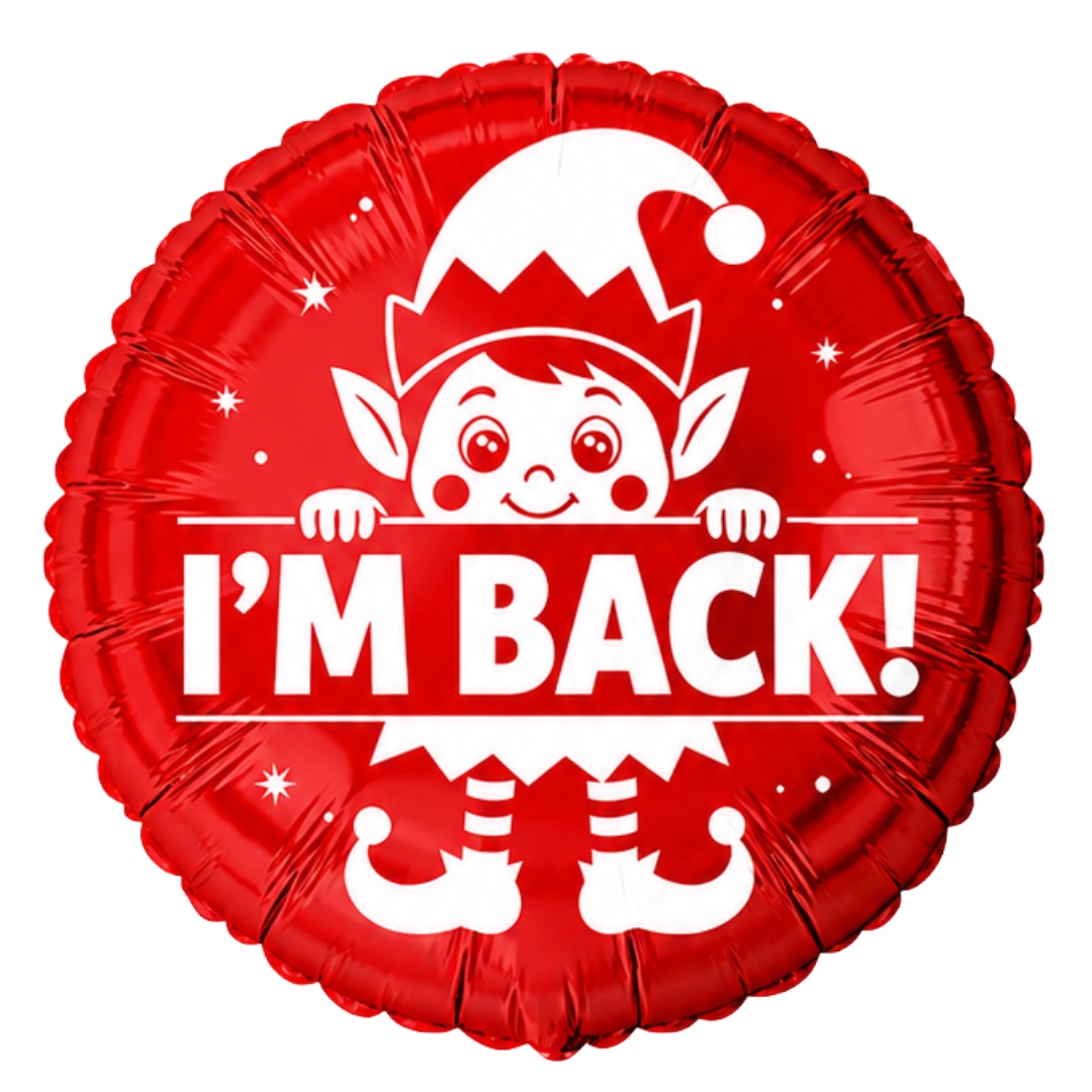 B4U 18 Inch I’m Back Christmas Elf Foil Balloon