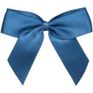 5cm Smoke Blue Satin Self Adhesive Ribbon Bows (12pk)