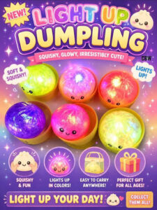 Kawaii Large Light Up Squishy Dumpling (12pk)