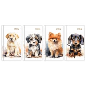 Diary Slim WTV Watercolour Dogs