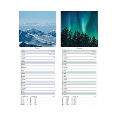 Calendar Super Slim Blue & Green Planet (24PK) - Image 2