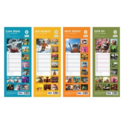 Calendar Super Slim Llama, Meerkat, Sloth, Wacky (24PK) - Image 2