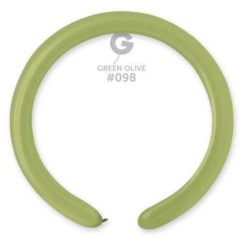 Gemar Green Olive #098 2" Modelling Latex Balloons (100)