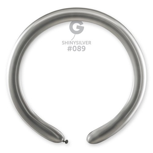 Gemar Shiny Silver #089 2" Modelling Latex Balloons (50)