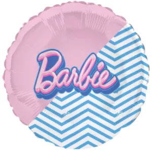 Unique 18 inch Barbie Logo Round Foil Balloon