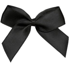 5cm Black Satin Self Adhesive Ribbon Bows (12pk)