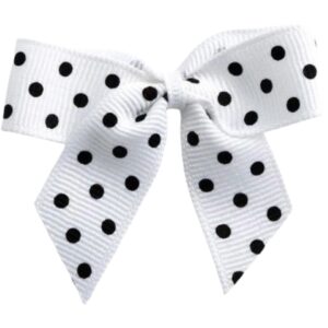 5cm White Polka Dot Self Adhesive Ribbon Bows (12pk)