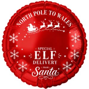 B4U 18 Inch NorthPole To Wales Special Delivery Foil Balloon