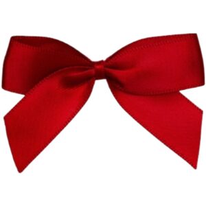 5cm Ruby Red Satin Self Adhesive Ribbon Bows (12pk)