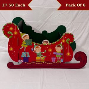 Jumbo Christmas Elves Gift Sleigh (6pk)