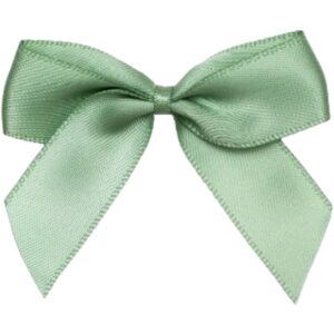 5cm Sage Green Satin Self Adhesive Ribbon Bows (12pk)