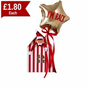 B4U Elf Arrival Red & White Stripes Box With Handles