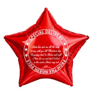 B4U 18 inch Special Delivery Red Star Foil Balloon