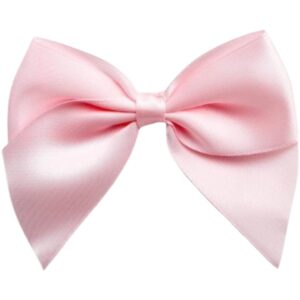 10cm Pale Pink Satin Self Adhesive Ribbon Bows (6pk)
