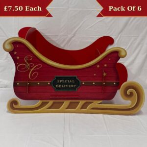 Jumbo Christmas Santa's Gift Sleigh (6pk)