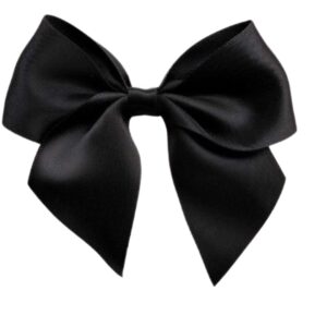 10cm Black Satin Self Adhesive Ribbon Bows (6pk)
