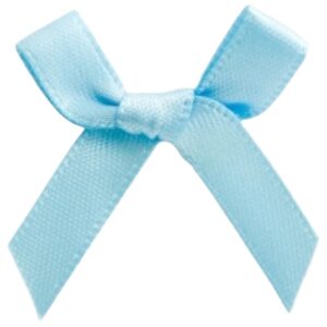 3cm Pale Blue Satin Ribbon Bows (100pk)