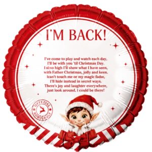 B4U 18 Inch I’m Back Christmas Elf Arrival Foil Balloon
