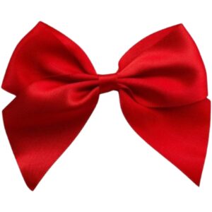 10cm Red Satin Self Adhesive Ribbon Bows (6pk)