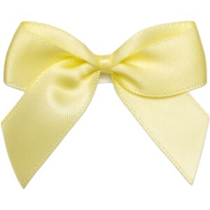 5cm Lemon Satin Self Adhesive Ribbon Bows (12pk)