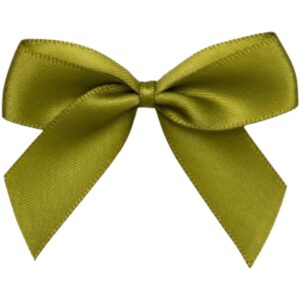 5cm Moss Green Satin Self Adhesive Ribbon Bows (12pk)