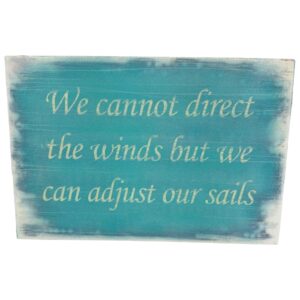 We Cannot Direct The Winds But We Can Adjust Our Sails Wooden Plaque