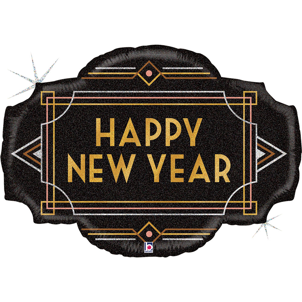 Grabo 25 inch Art Deco New Year Foil Balloon