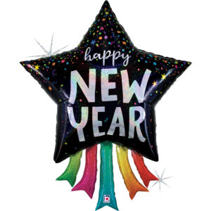 Grabo 36 inch New Year Star Streamers Foil Balloon