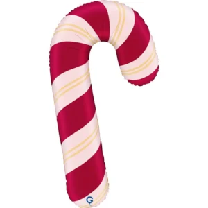 Grabo 35 inch Satin Cherry Candy Cane Foil Balloon