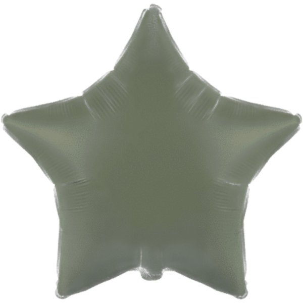 Flexmetal 18 inch Matte Olive Green Star Foil Balloon