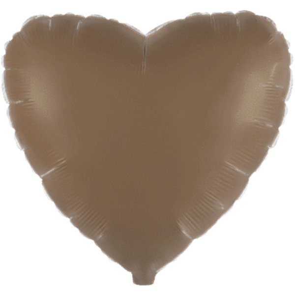 Flexmetal 18 inch Matte Choco Brown Heart Foil Balloon