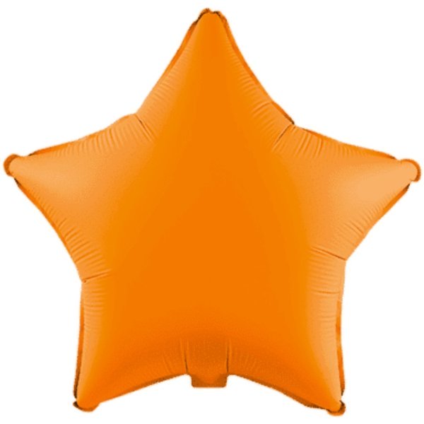 Flexmetal 18 inch Fluor Orange Star Foil Balloon