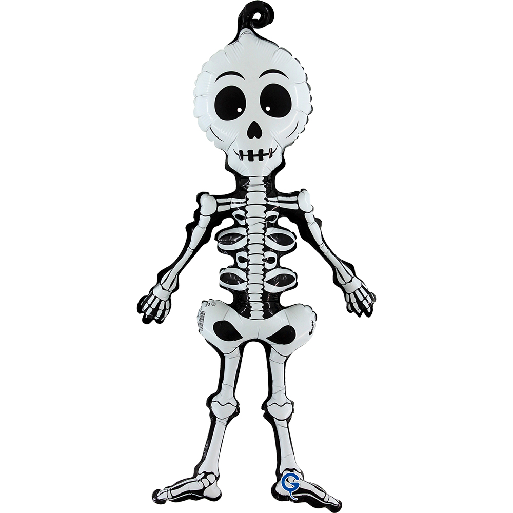 Grabo 22 inch Scary Skeleton Linky Holographic Foil Balloon